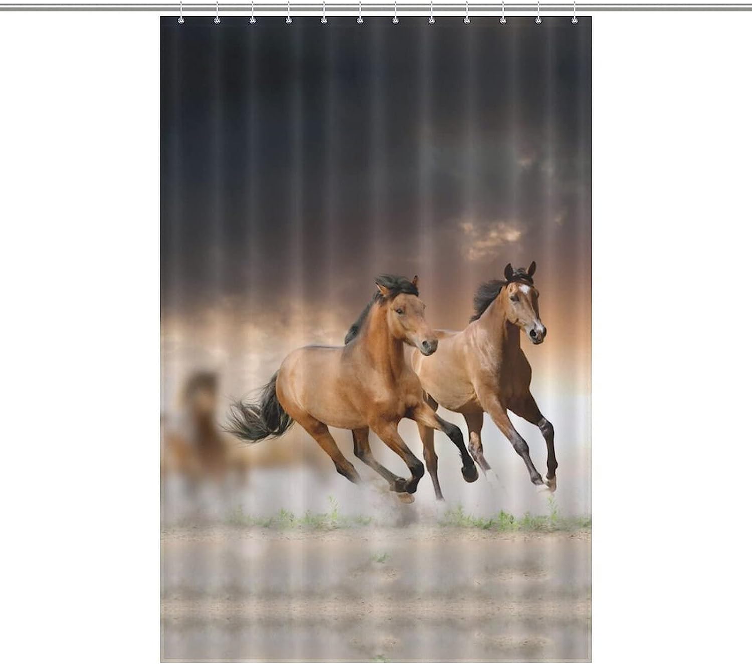 Scenic Running Horse at Sunset Shower Curtain for Bathroom