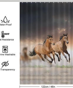 Scenic Running Horse at Sunset Shower Curtain for Bathroom