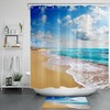 Scenic Tropical Ocean Beach Shower Curtain, Beach Summer Shower Curtain for Bathroom Decor 