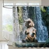 Scenic Waterfall Elephant Shower Curtain For Nature Lovers 