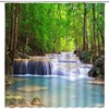 Scenic Waterfall Forest Printed Shower Curtain For Bathroom Decor
