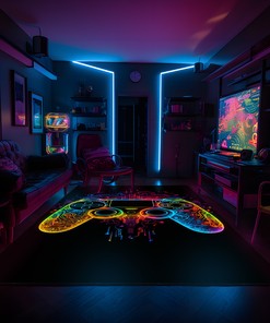 Score Big with Customized Game Room Controller Rugs for Boys Bedrooms - Premium Quality - Upgrade Your Room Decor