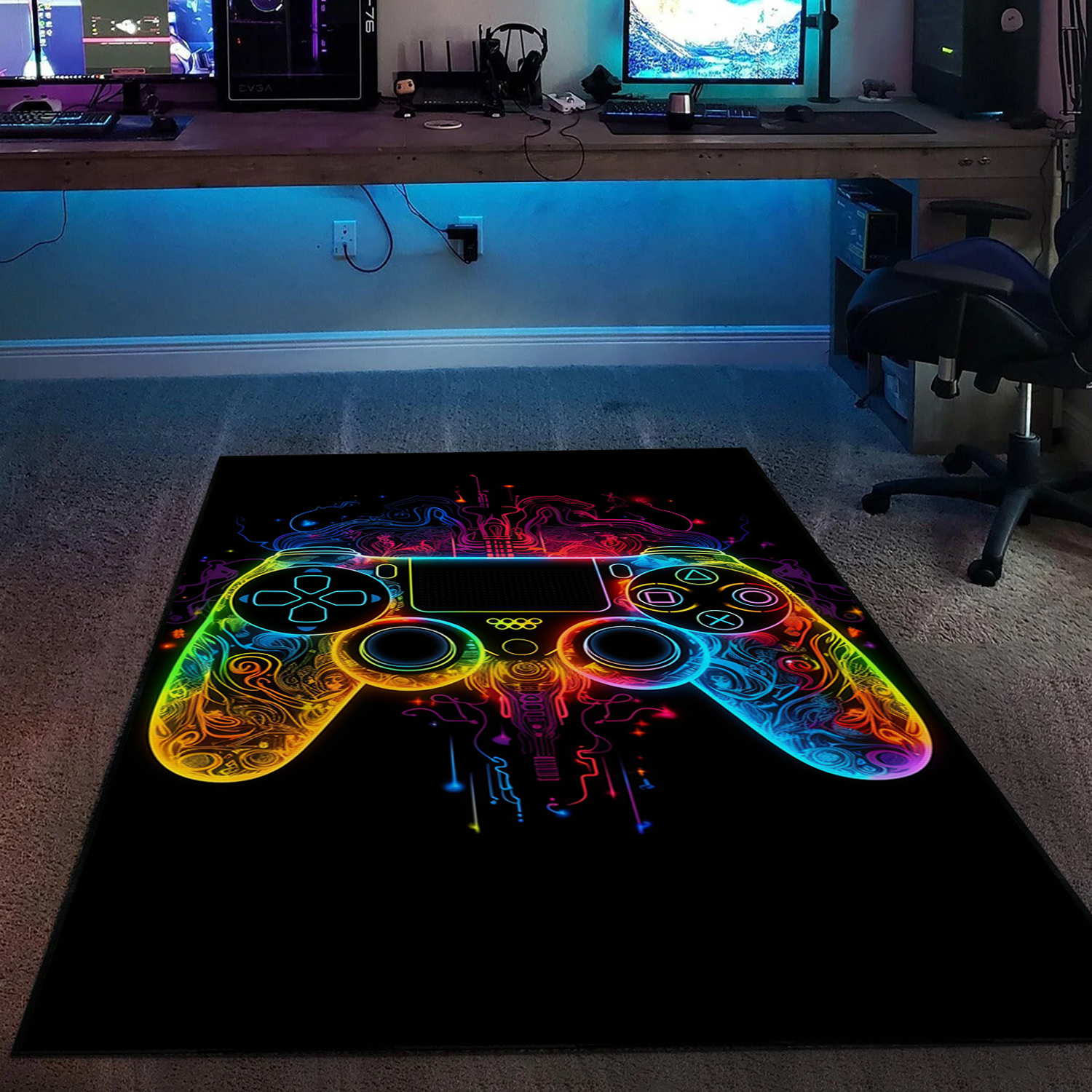 Score Big with Customized Game Room Controller Rugs for Boys Bedrooms - Premium Quality - Upgrade Your Room Decor - Image 2