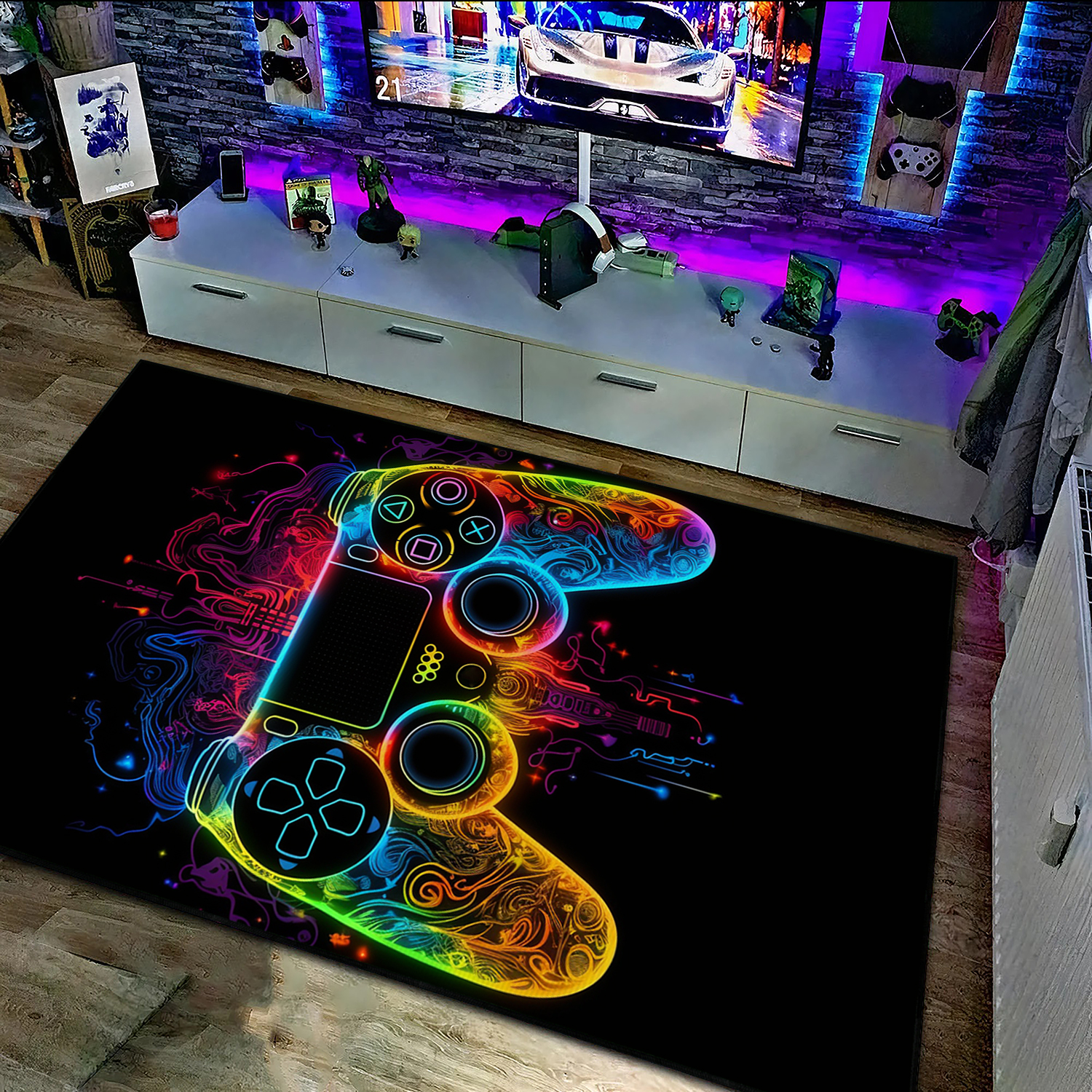 Score Big with Customized Game Room Controller Rugs for Boys Bedrooms - Premium Quality - Upgrade Your Room Decor - Image 3