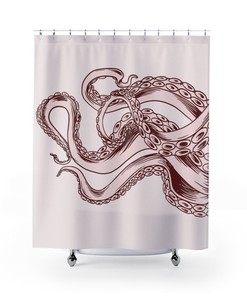 Scuba Art Octopus Shower Curtain for a Nautical Bathroom.