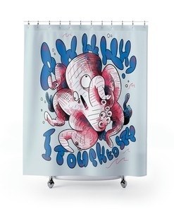 Sea Creature Tropical Octopus Funny Shower Curtain For Bathroom