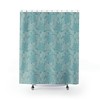 Sea Foam Green Shower Curtain with Lively Sea Turtle Print for Relaxing Bathroom Decor
