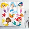 Sea Friends Mermaids Print Colorful Shower Curtain For Kids' Or Adults' Bathroom