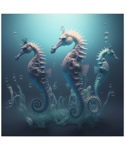 Sea Horse Canvas Wall Art Bathroom Decor, Adds A Touch Of Underwater Beauty To Any Bathroom