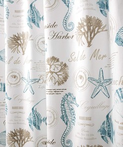 Sea Horse Shower Curtain- Nautical Themed Bathroom Decoration