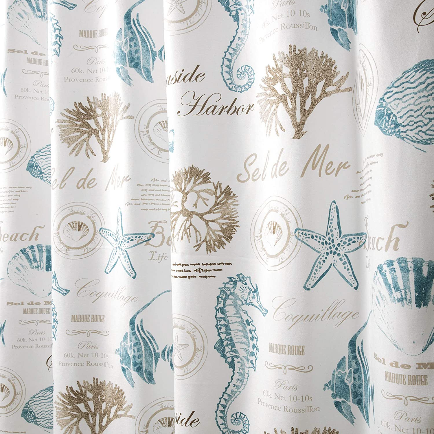 Sea Horse Shower Curtain- Nautical Themed Bathroom Decoration