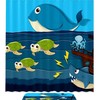 Sea Life Print Shower Curtain, Shark Attack Ship Sea Turtle Whale Octopus Design for Bathroom Decor