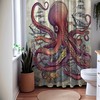 Sea Mayhem Octopus Sea Creature Shower Curtain, Underwater Bathroom Decor