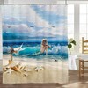 Sea Ocean Mermaid Girl Print Shower Curtain Decor for Beach Bathroom