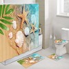 Sea Shell Beach Print Shower Curtain, Shallow Waterproof Fabric for Bathroom Decor