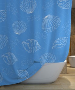 Sea Shell Shower Curtain, Coastal Bath Decor for a Beach-Themed Bathroom 