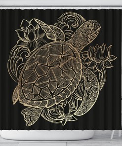 Sea Turtle Lover's Ideal Shower Curtain for Turtle Patterned Bathroom Decor