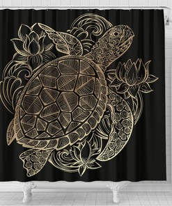 Sea Turtle Lover's Ideal Shower Curtain for Turtle Patterned Bathroom Decor