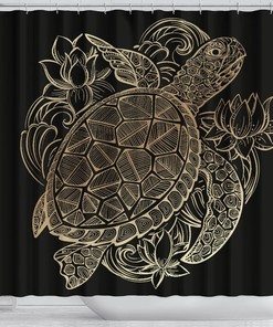 Sea Turtle Lover's Ideal Shower Curtain for Turtle Patterned Bathroom Decor