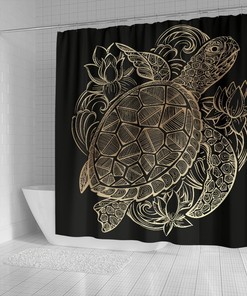 Sea Turtle Lover's Ideal Shower Curtain for Turtle Patterned Bathroom Decor