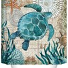 Sea Turtle Shower Curtain Ocean Animal Print Waterproof Fabric Bathroom Decor