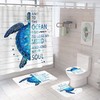 Sea Turtle and Coral Print Shower Curtain Waterproof Fabric for Underwater Themed Bathroom Decor