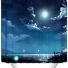 Sea View At Night Starry Moon At Night Printed Shower Curtain For Home Hotels