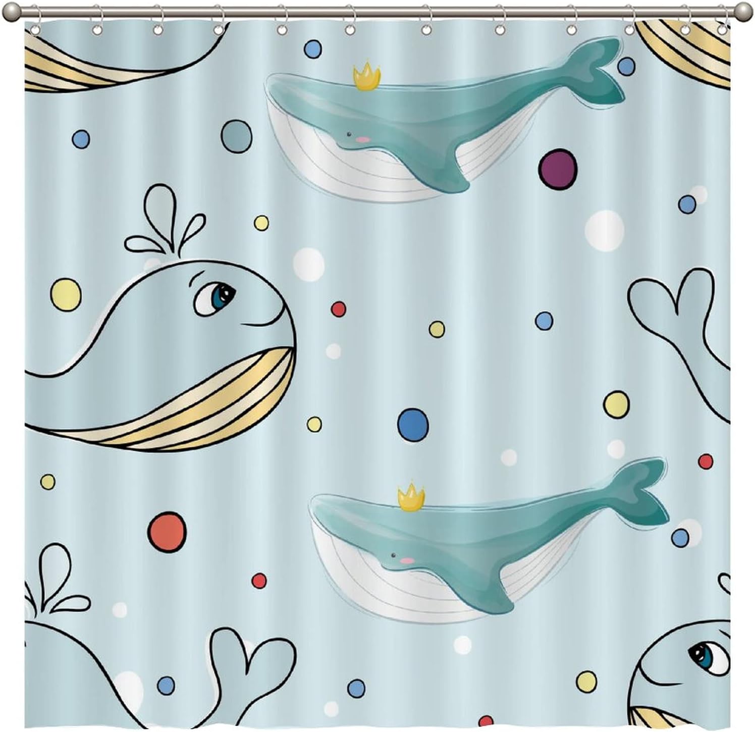 Sea Whale Shower Curtain - Custom Durable Fabric