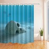 Seabed Beach Skull Shower Curtain for Seaside Bathroom Decor