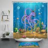 Seabed Shipwreck Octopus Tropical Fish Shower Curtain for Bathroom Decor