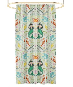 Seafoam Green Triton's Treasures Shower Curtain in 3 Sizes