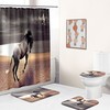 Seafront Animal Shower Curtain Featuring Majestic Horses for Eco-Friendly Bathroom Decor
