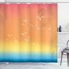 Seagull Palm Trees Sun Print Shower Curtain for a Lively Bath