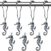 Seahorse Decorative Shower Curtain With Coastal Beach Theme For Nautical Bathroom Decor