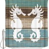 Seahorse Vintage Bathroom Shower Curtain With Microfiber Accents, Machine Washable