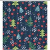 Seamless Christmas Trees Snowflakes Shower Curtain, Festive Bathroom Decoration Fabric Waterproof Curtain 