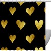 Seamless Pattern Golden Hearts Shower Curtain, Perfect For Romantic Bathroom Decor