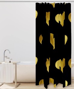 Seamless Pattern Golden Hearts Shower Curtain, Perfect For Romantic Bathroom Decor