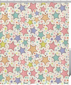 Seamless Pattern Of Stars Colorful Shower Curtain For A Whimsical Bathroom Look