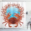 Seashell And Coral Underwater World Shower Curtain For Bathroom Decor