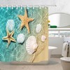 Seashell And Starfish Beach Fabric Shower Curtain For Bathroom Decor