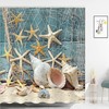 Seashell Beach Theme Fabric Shower Curtain For A Coastal Bathroom