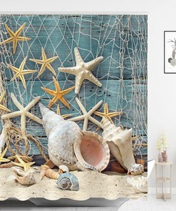 Seashell Beach Theme Shower Curtain For A Beachy Bathroom