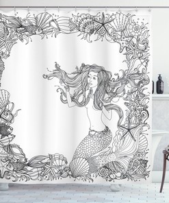 Seashell Mermaid Myth Famous Art Print Ancient Shower Curtain