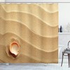 Seashell On Golden Yellow Sand Seashells Shower Curtain