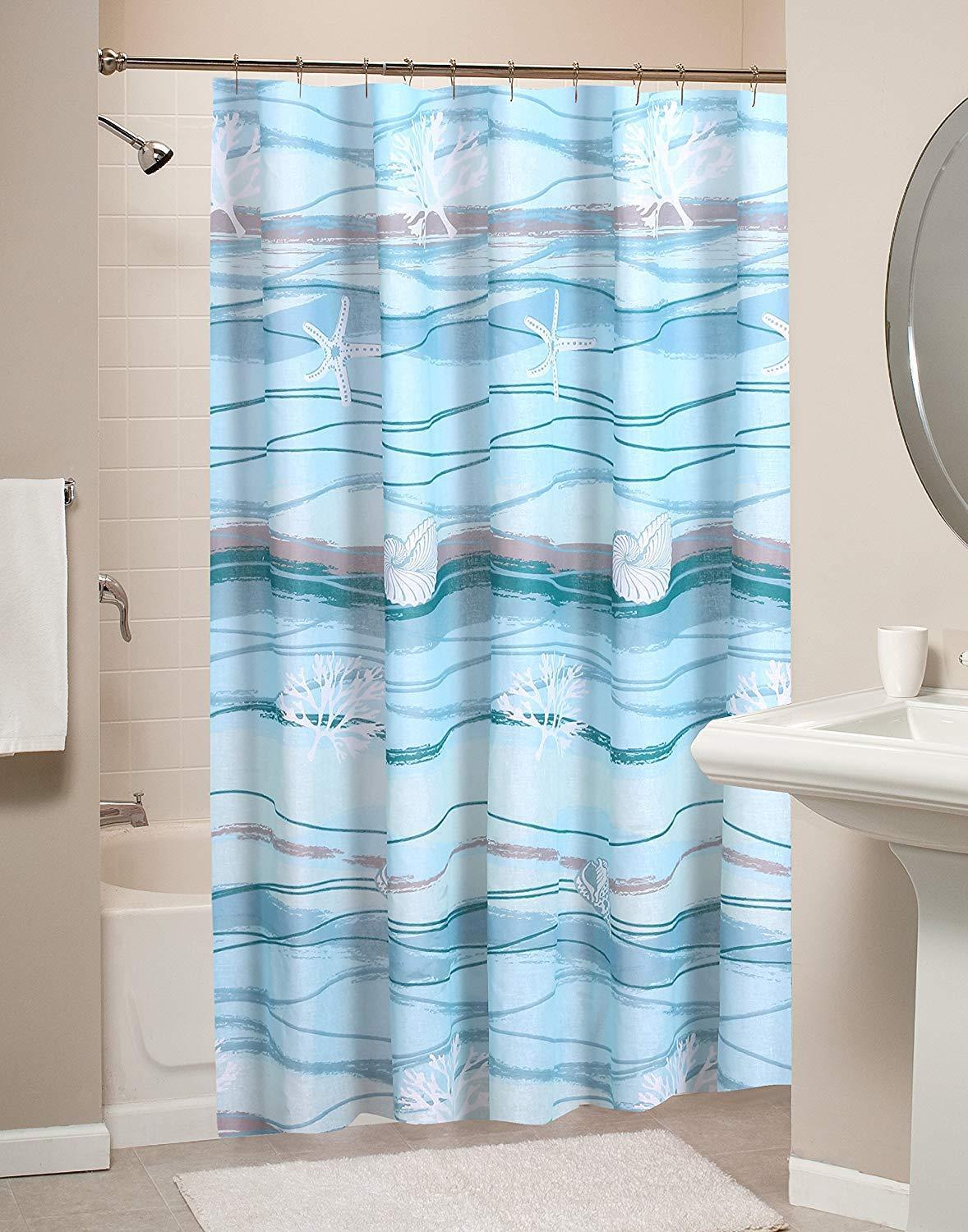 Seashell Paradise Shower Curtain For A Beach-Themed Bathroom Decor, Coastal Bathroom Accessories