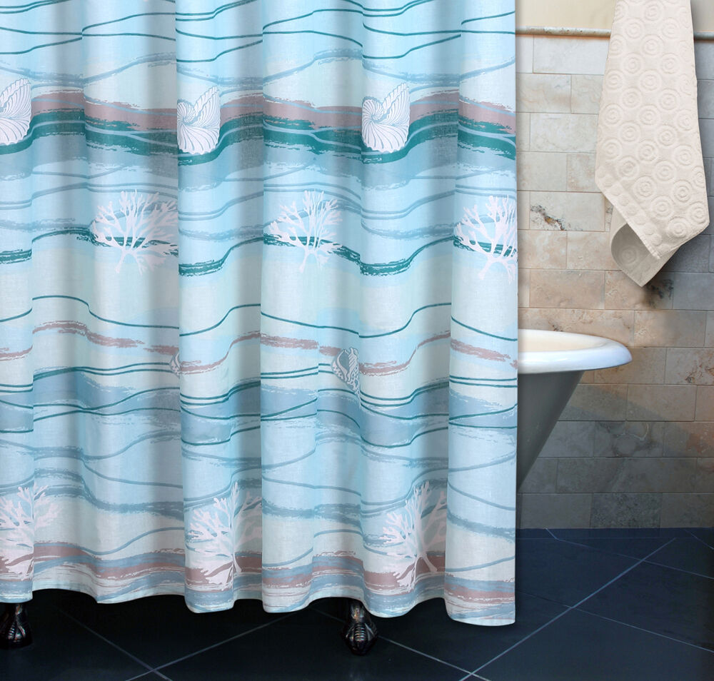 Seashell Paradise Shower Curtain For A Beach-Themed Bathroom Decor, Coastal Bathroom Accessories - Image 2