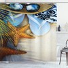 Seashell Print Tropical Beach Shower Curtain For A Whimsical Bathroom Decor