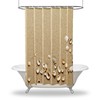 Seashell Printed Shower Curtain with Multiple Sized Sea Shells - Coastal Bathroom Decor