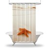 Seashell Seahorse Shower Curtain with Weighted Hem and Reinforced Metal Grommets - Kids Bathroom Decor